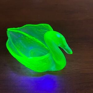 Elegant Neon Green Swan Figurine
